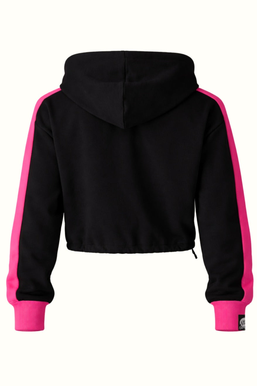 Damska Rozpinana Bluza HOODIE ZIP 5 "Black & Fuchsia" – Neon Shock - Polishh stuffIE ZIP 5 black/fuchsia