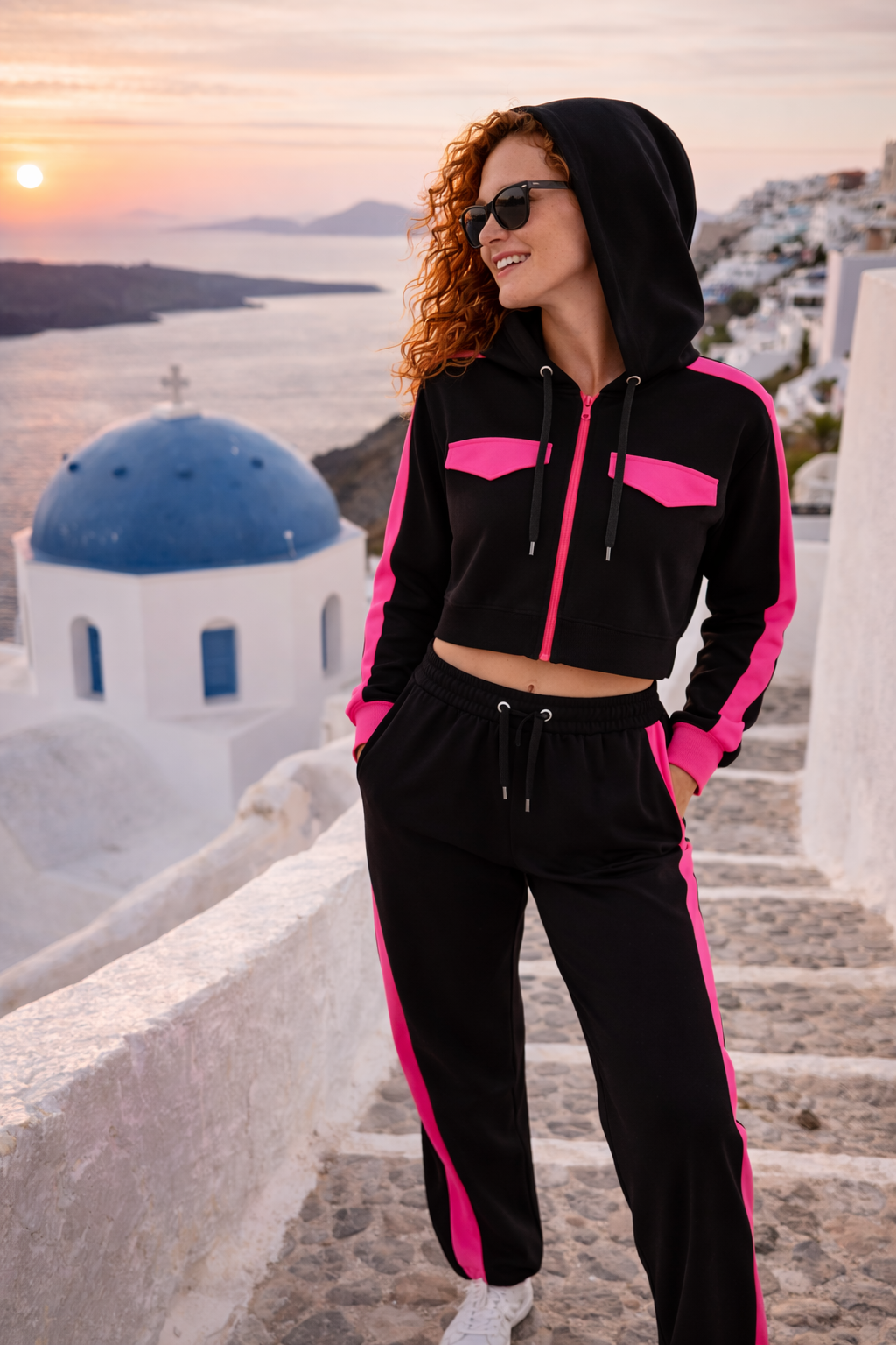 Damskie Spodnie Dresowe Sweats Utility "Dark Fuchsia" – Adjustable Leg - Polishh stuff