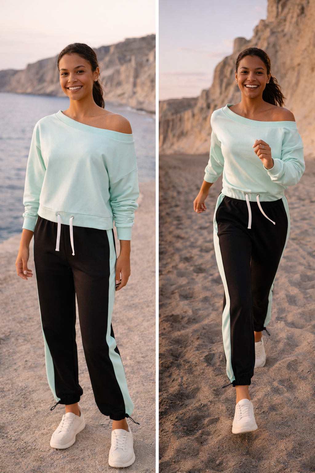 Damskie Spodnie Dresowe Sweats Utility "Dark Neon Pistachio" – Adjustable Leg - Polishh stuff
