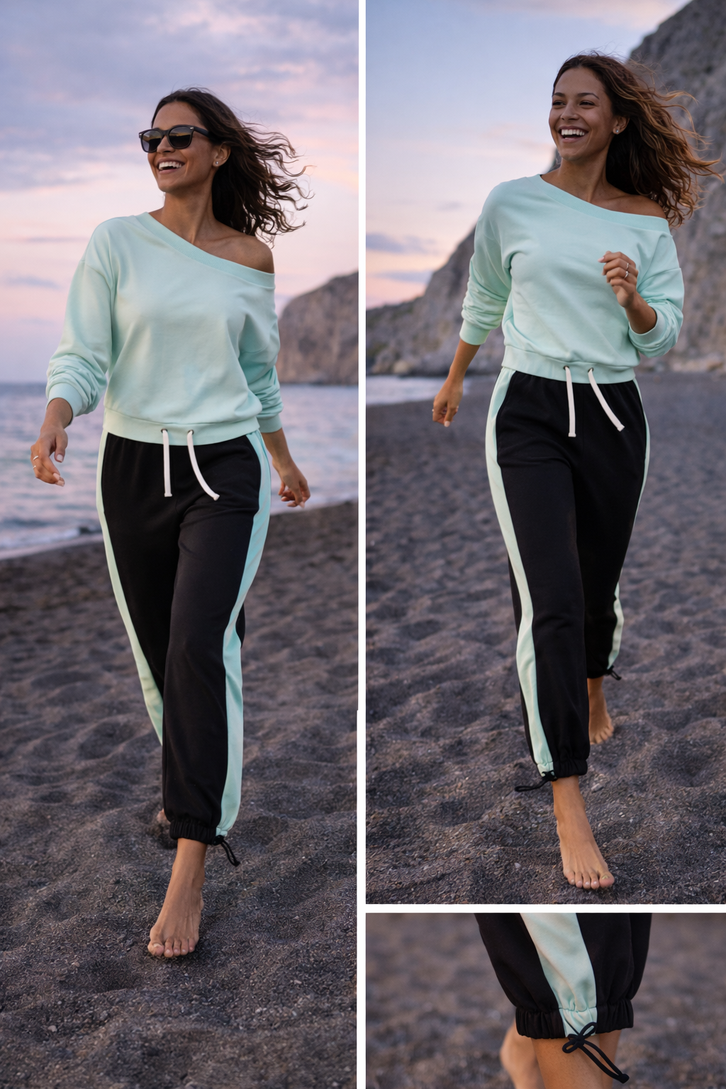Damskie Spodnie Dresowe Sweats Utility "Dark Neon Pistachio" – Adjustable Leg - Polishh stuff