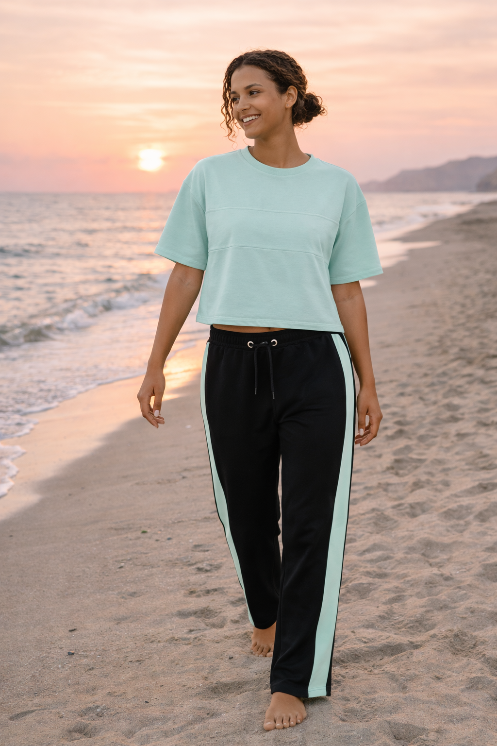Damskie Spodnie Dresowe Sweats Utility "Dark Neon Pistachio" – Adjustable Leg - Polishh stuff